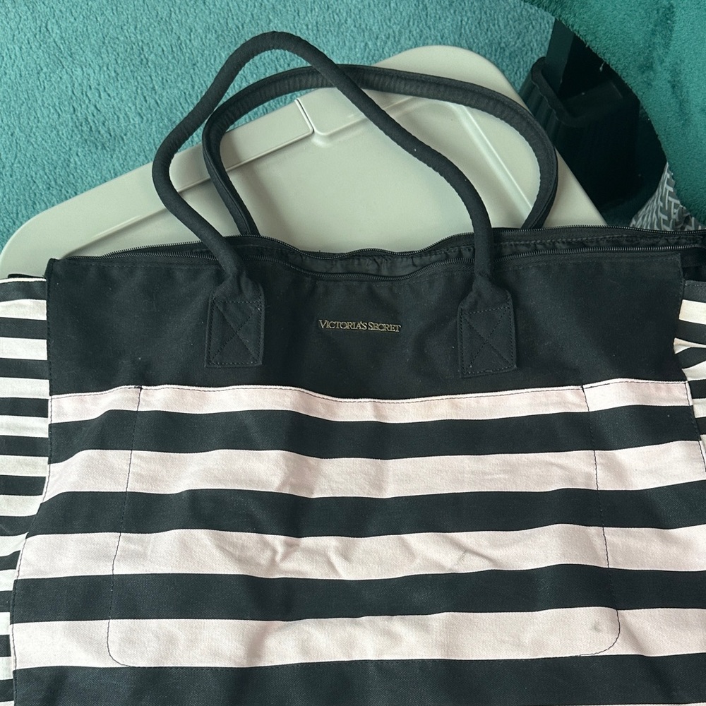Victoria's Secret Black and Light Pink Tote